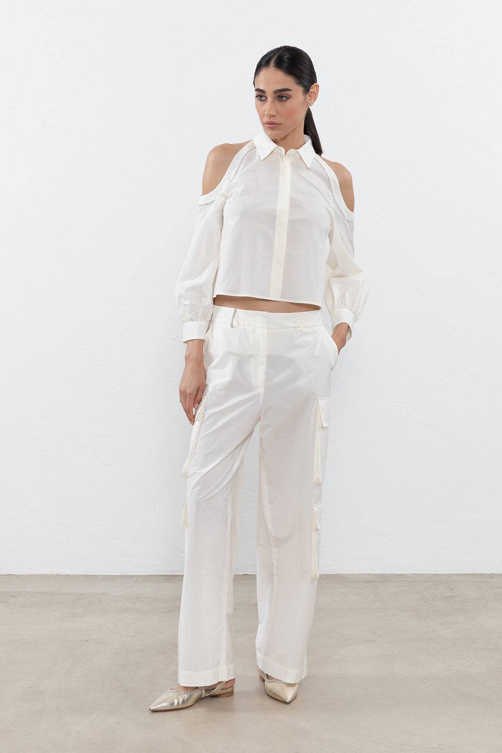 Peserico Camicia In Popeline In Misto Cotone Mano Vela