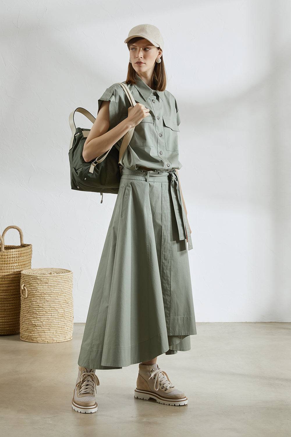 Peserico Camicia In Raso Leggero Di Cotone "mano Vela" Con Coulisse