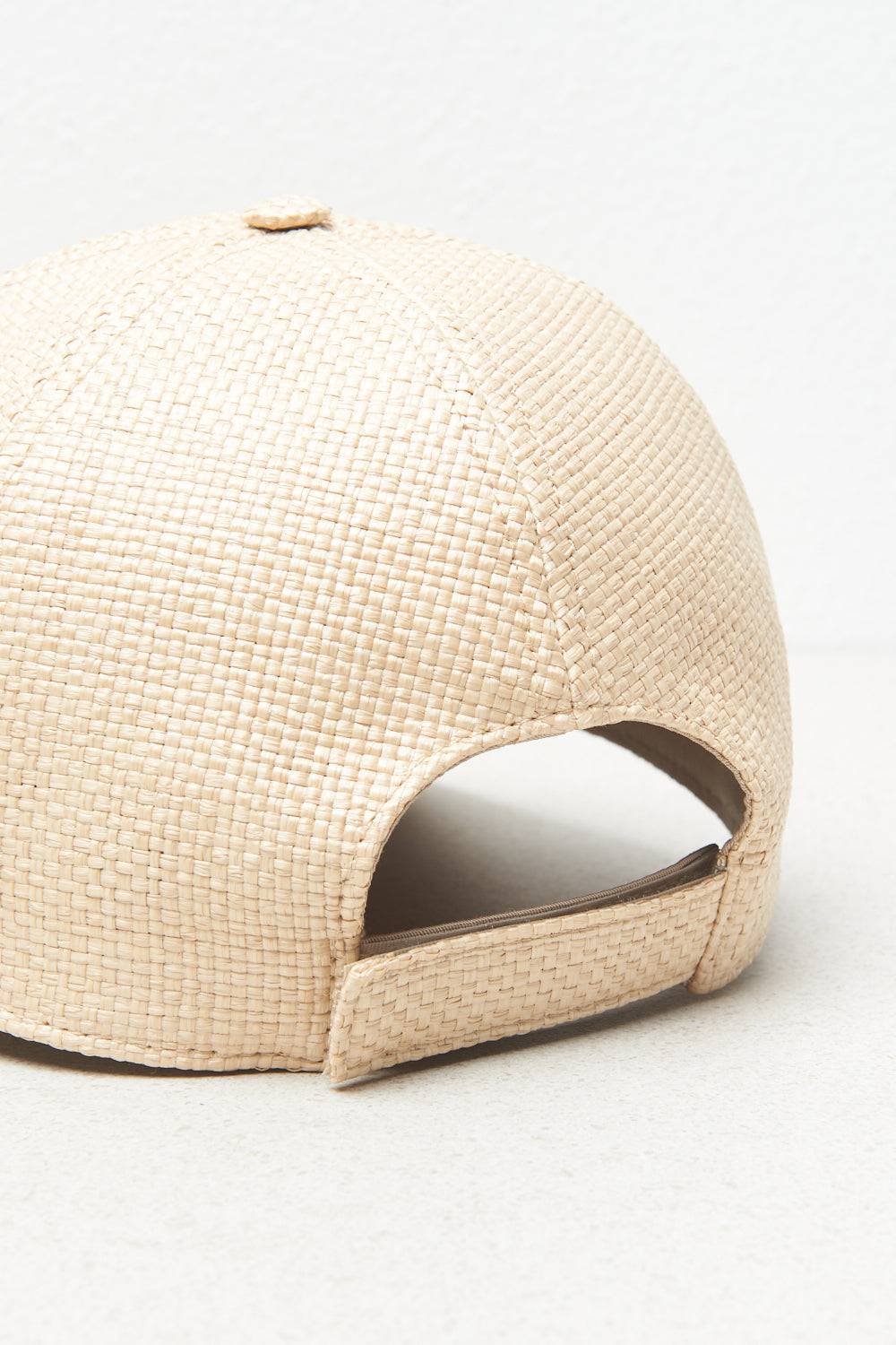 Peserico Cappello Baseball In Tessuto Effetto Paglia E Cotone