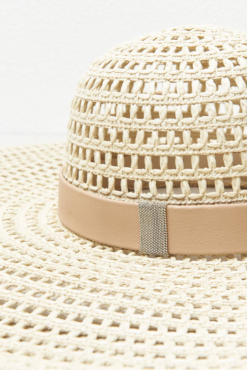 Peserico Cappello Con Intreccio A Mano E Cinturino In Vera Pelle