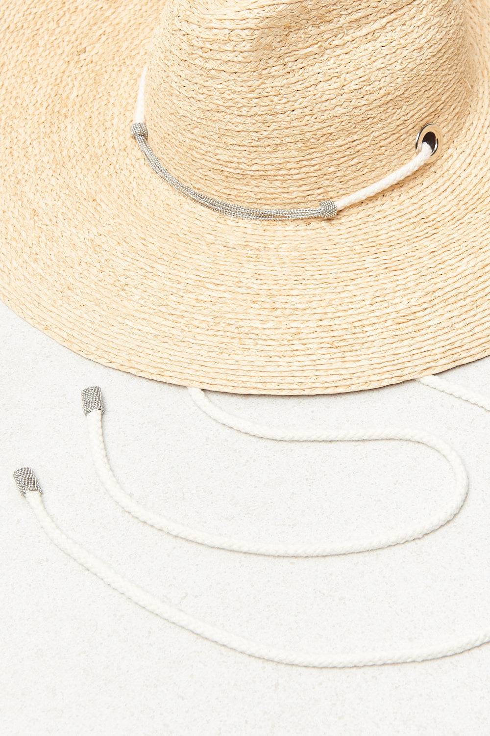 Peserico Cappello Fedora In Rafia Con Cinturino In Corda E Punto Luce