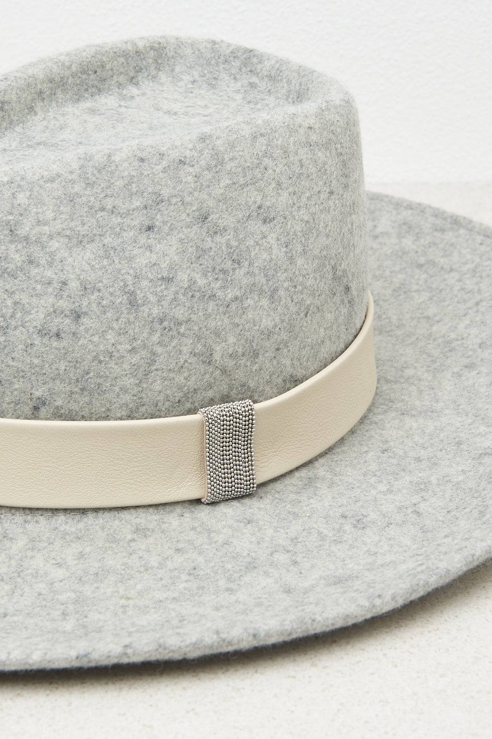 Peserico Cappello Fedora Tesa Larga In Feltro Di Lana