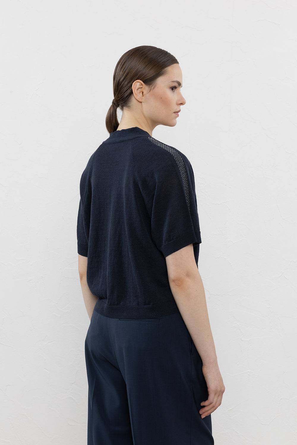 Peserico Cardigan Crop In Filato Di Lino Cotone Crepe