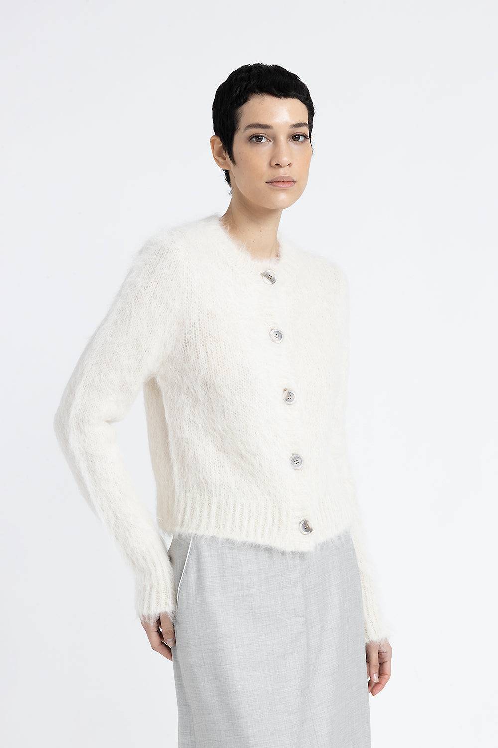 Peserico Cardigan Girocollo Con Bottoni In Lana D'alpaca E Merino