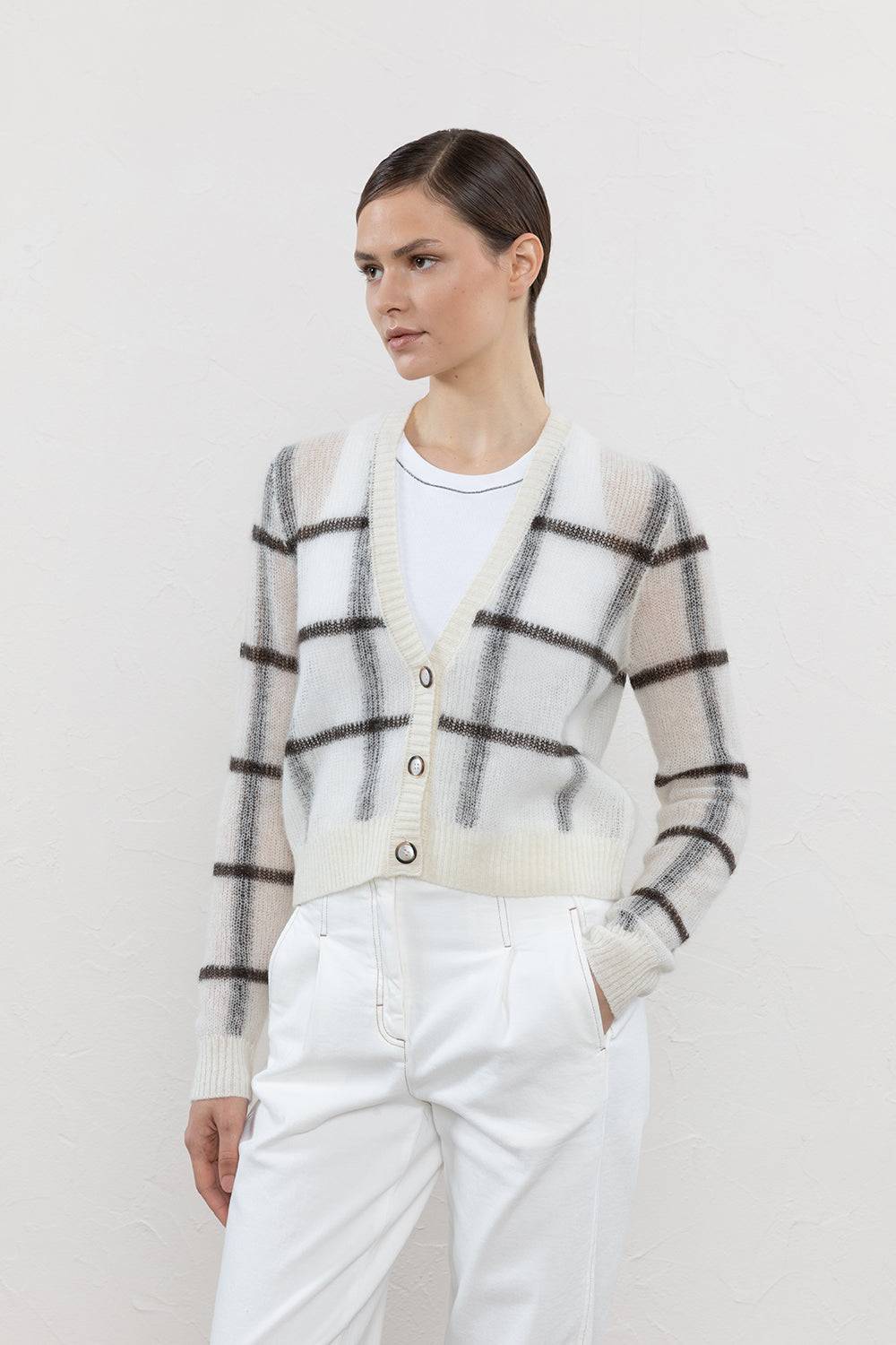 Peserico Cardigan in baby alpaca suri misto lana vergine