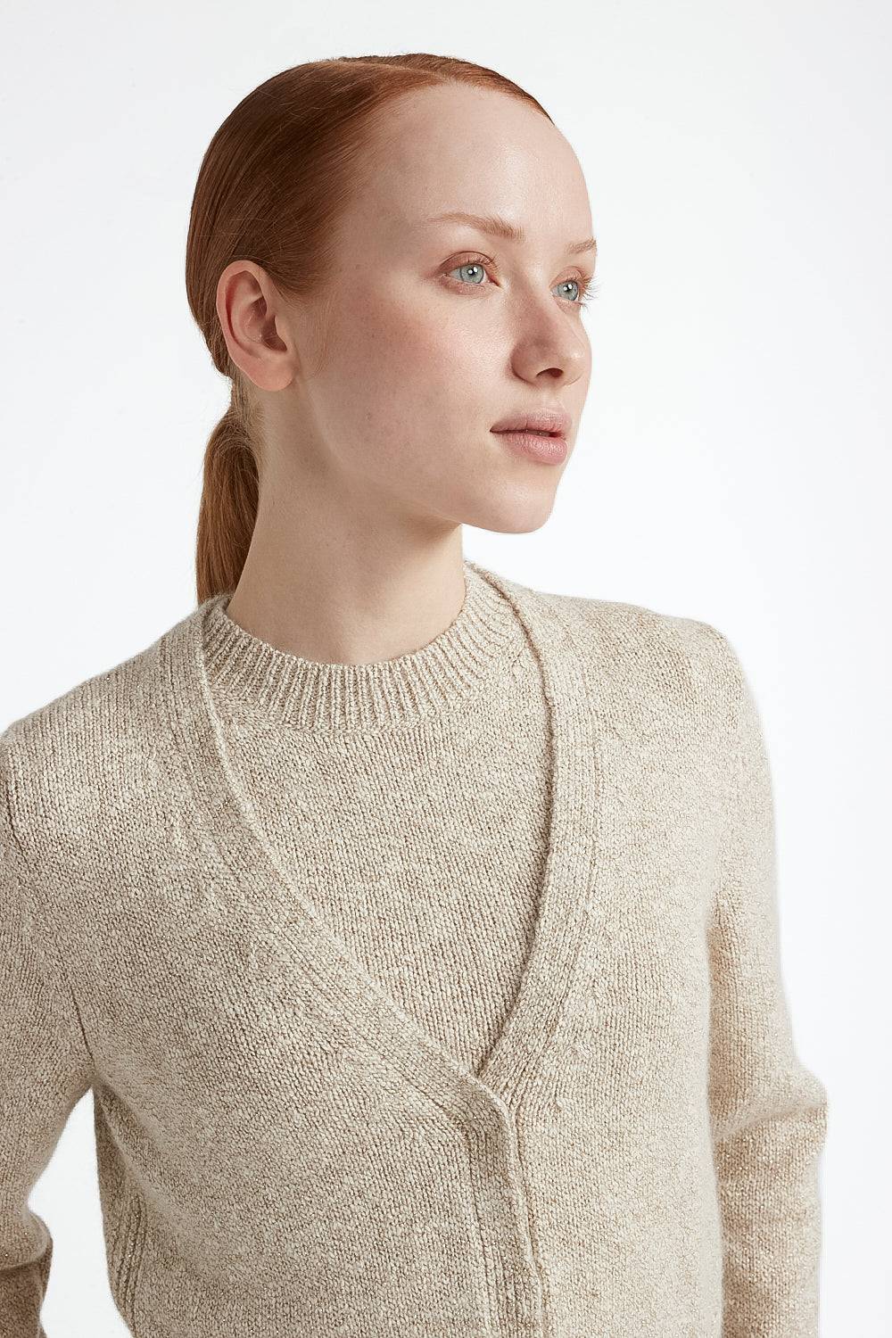 Peserico Cardigan In Cotone E Lana D'alpaca Con Lurex