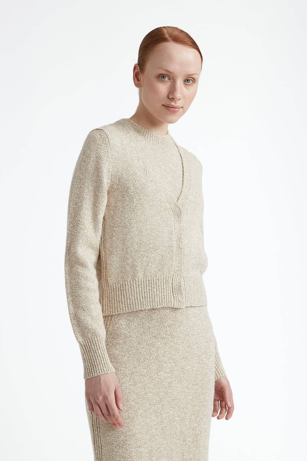 Peserico Cardigan in cotone e lana d'alpaca con lurex