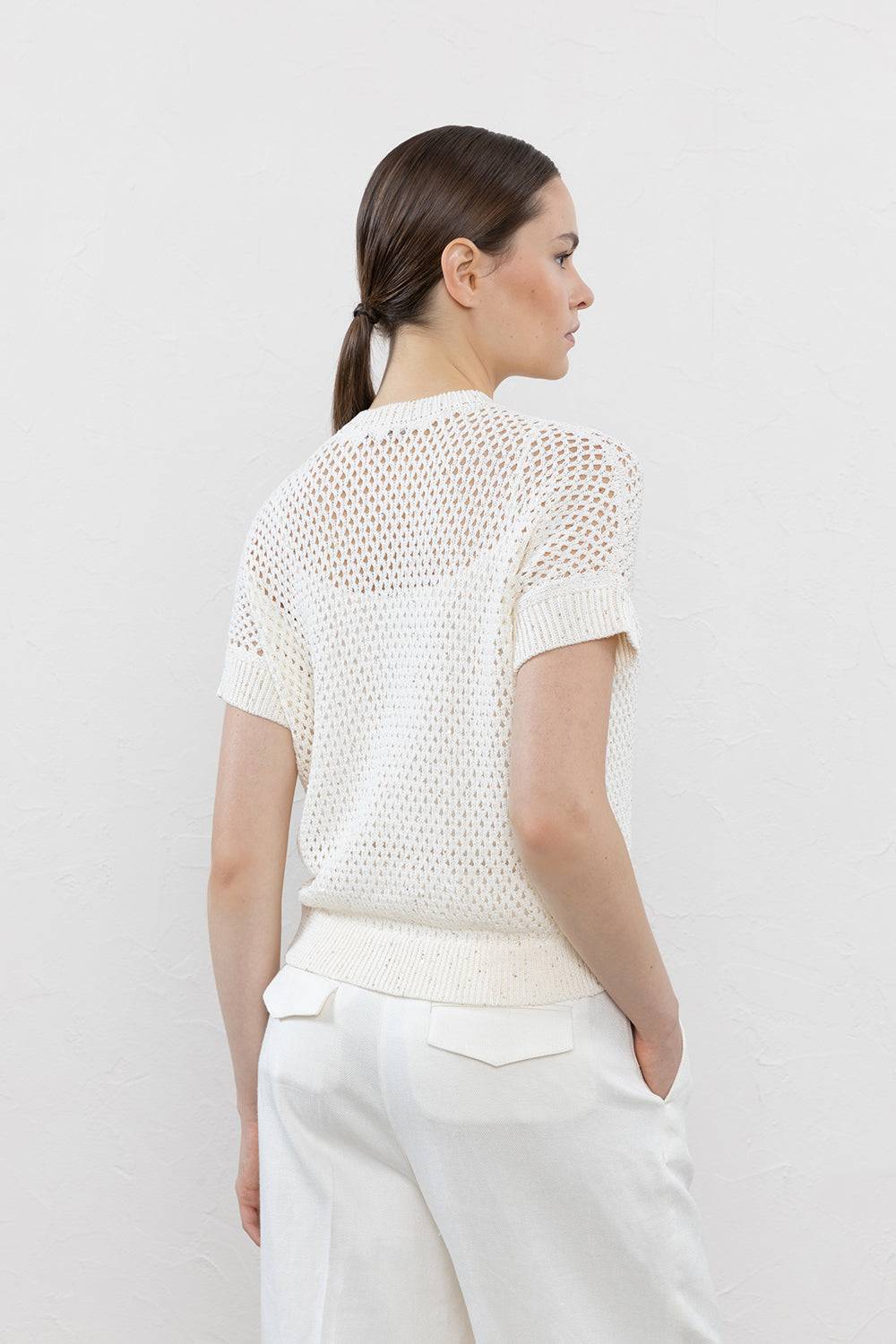 Peserico Cardigan In Cotone Mercerizzato E Micro Paillettes