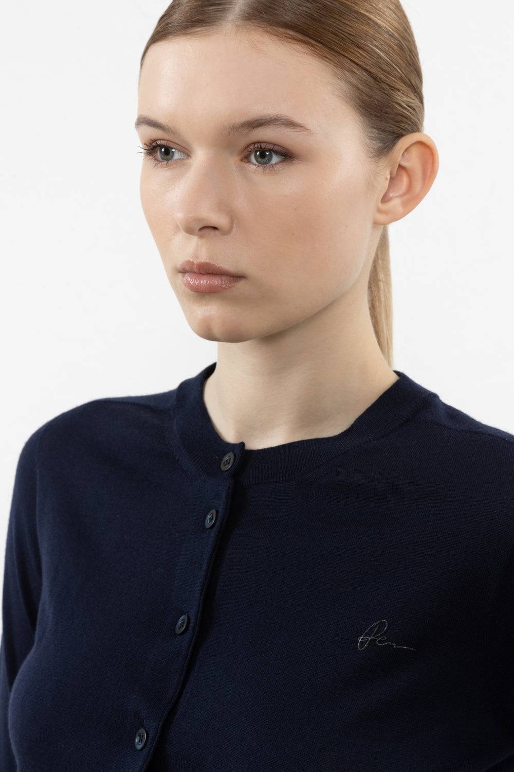 Peserico Cardigan In Filato Di Lana Merinos Extra Fine Pettinata