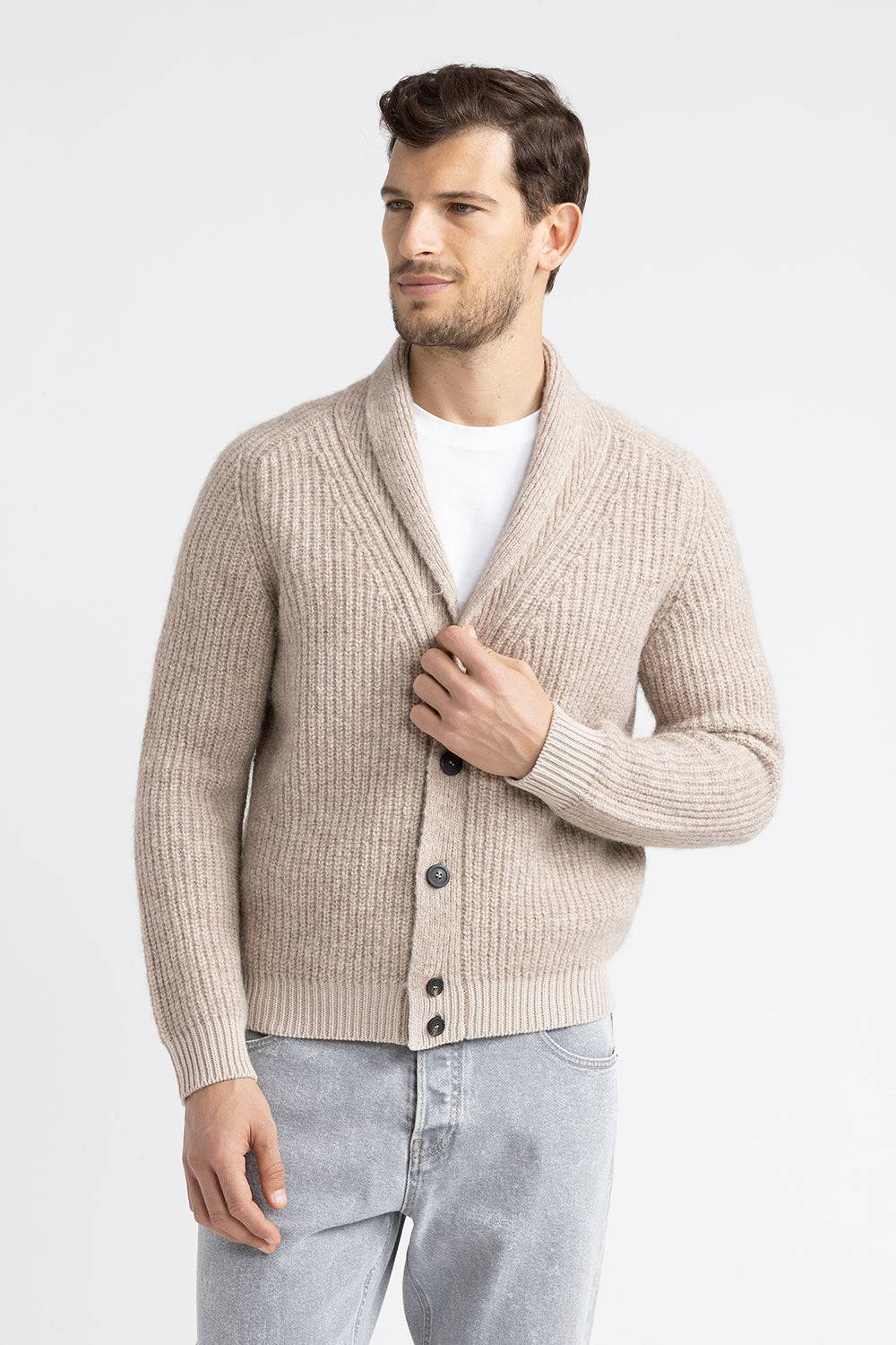 Peserico Cardigan in lana merinos extrafine e cashmere