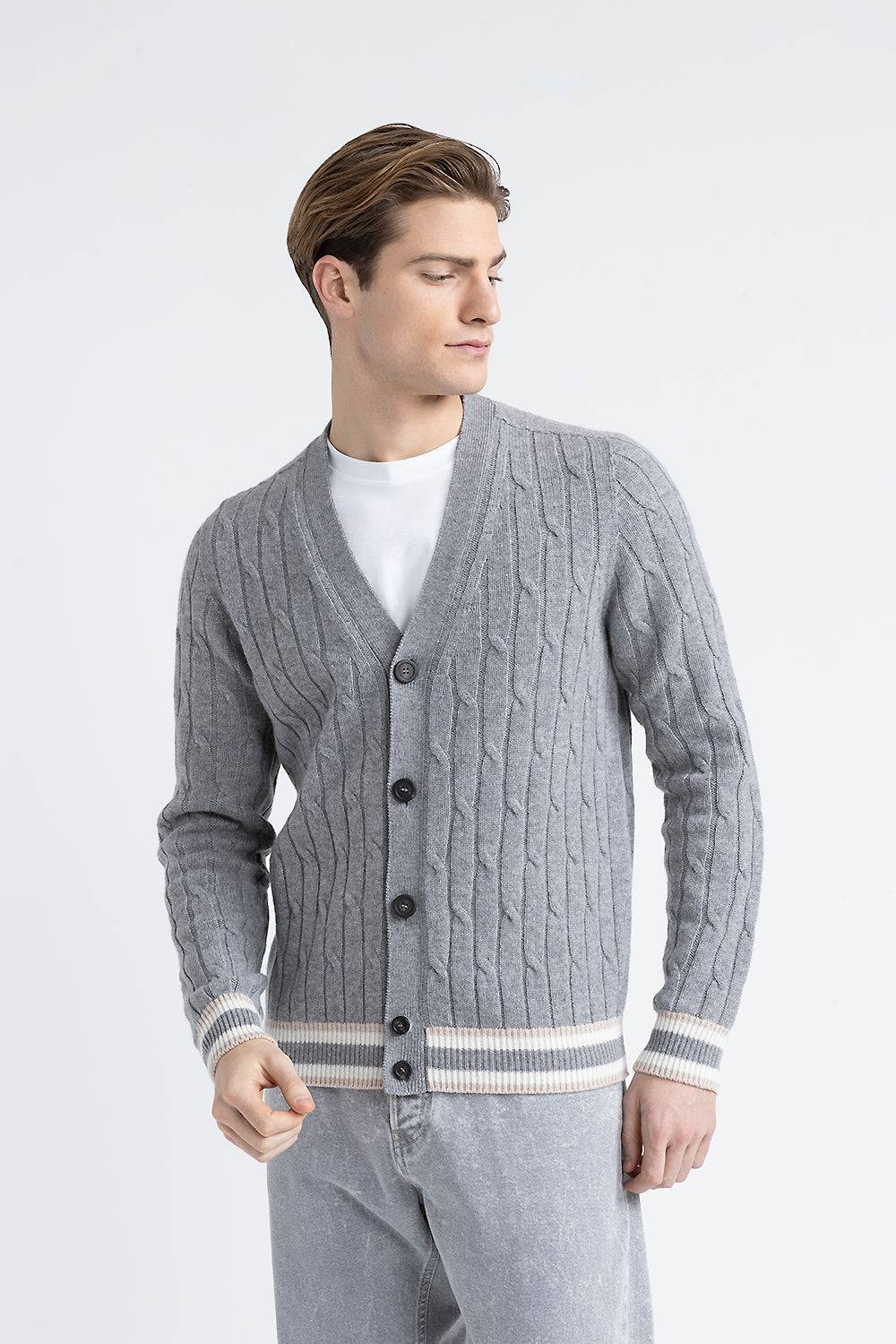 Peserico Cardigan in lana merinos extrafine e cashmere