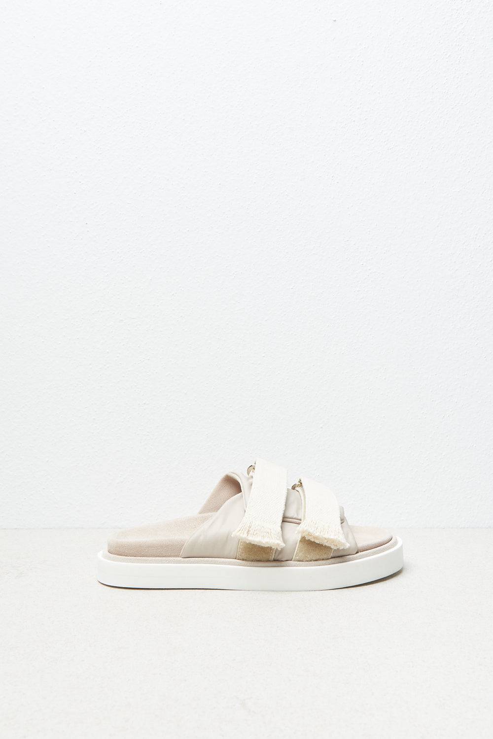 Peserico Ciabatta In Nylon Imbottito E Pelle Scamosciata