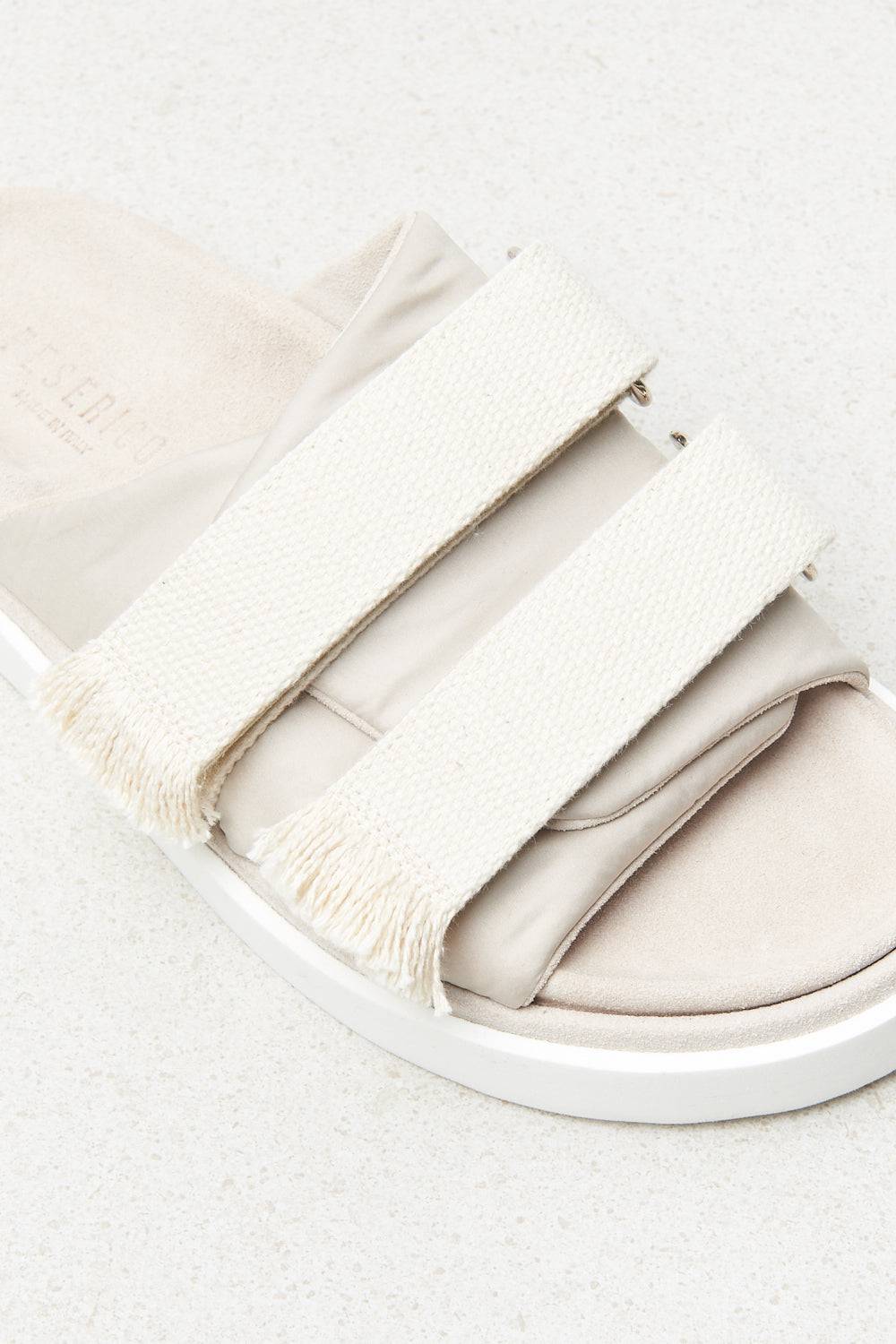 Peserico Ciabatta In Nylon Imbottito E Pelle Scamosciata