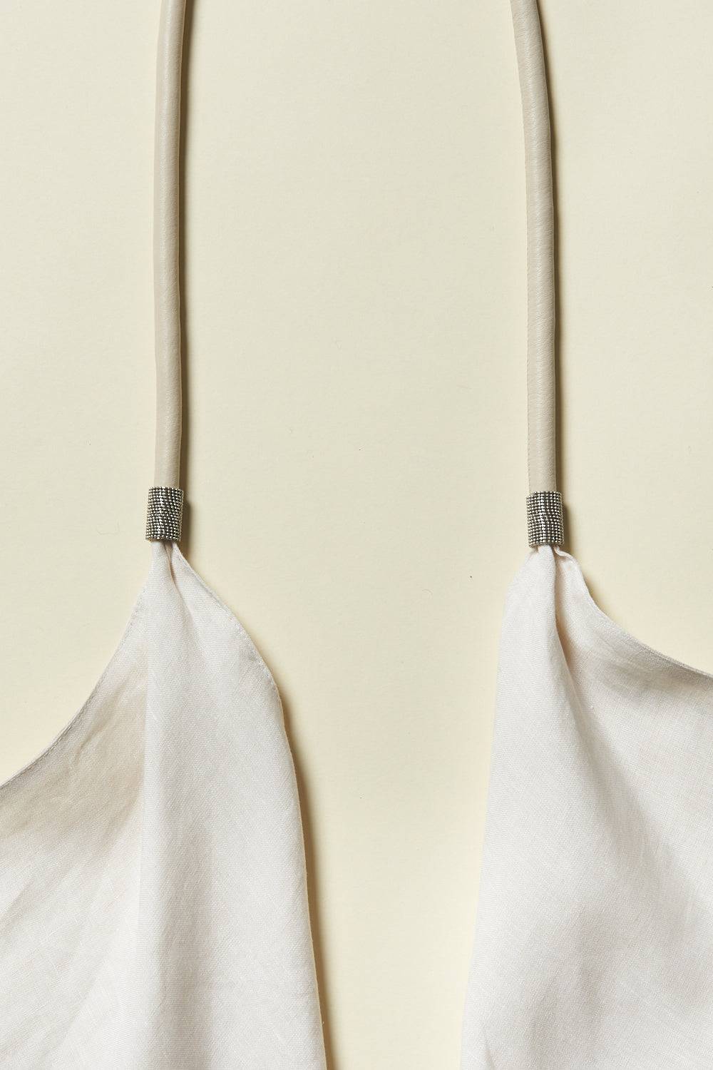 Peserico Cintura In Vera Pelle E Tessuto In Lino Con Punto Luce