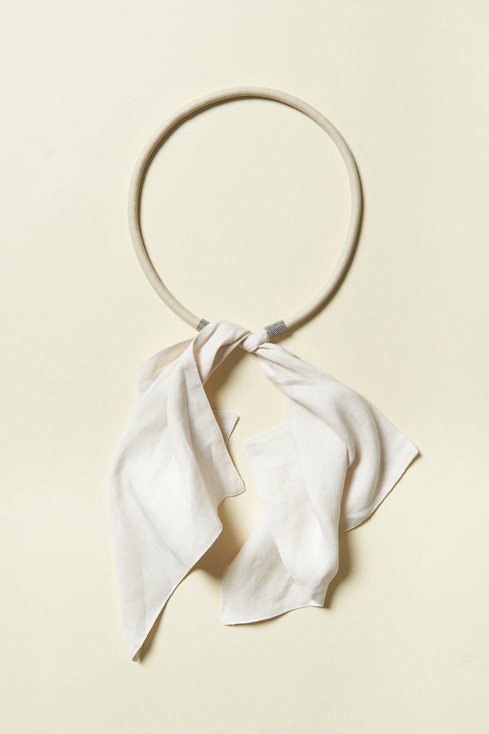 Peserico Cintura in vera pelle e tessuto in lino con Punto Luce