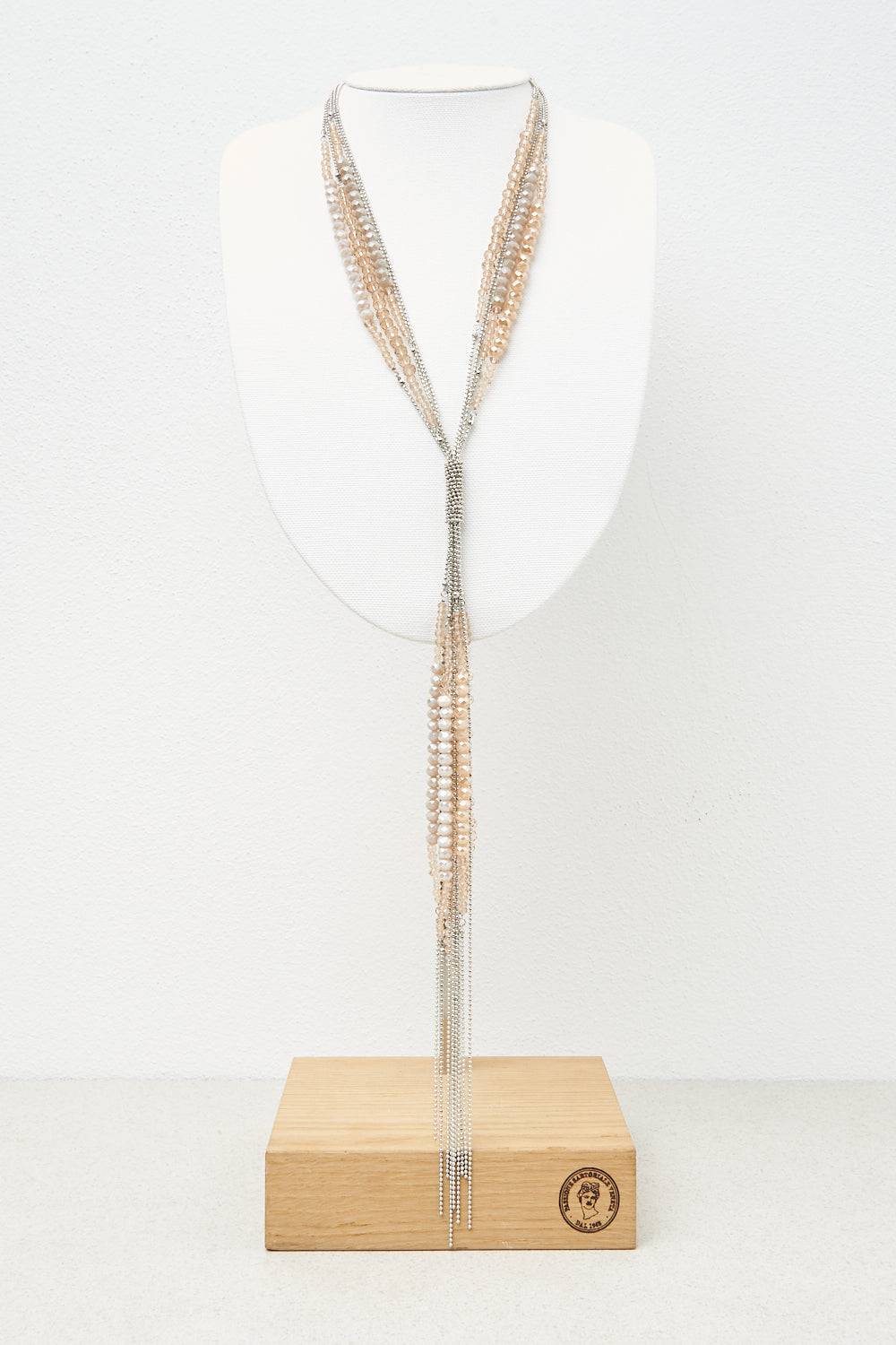 Peserico Collana cravattino con demi-cristalli e Punto Luce