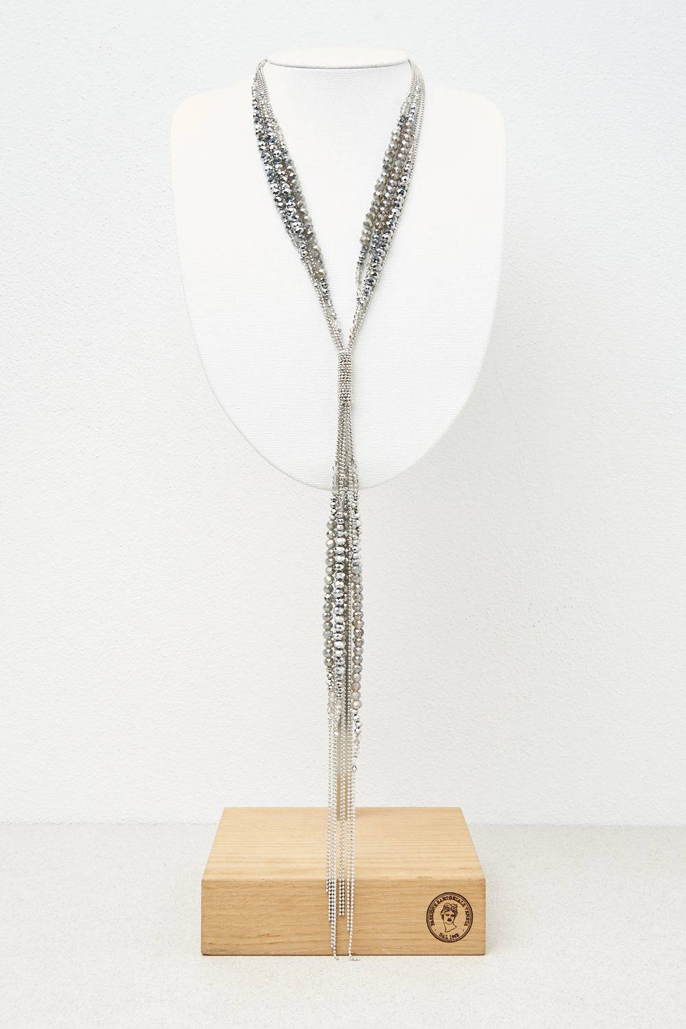 Peserico Collana cravattino con demi-cristalli e Punto Luce