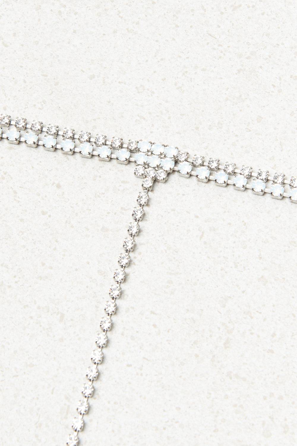 Peserico Copricapo in metallo e strass di cristalli di vetro