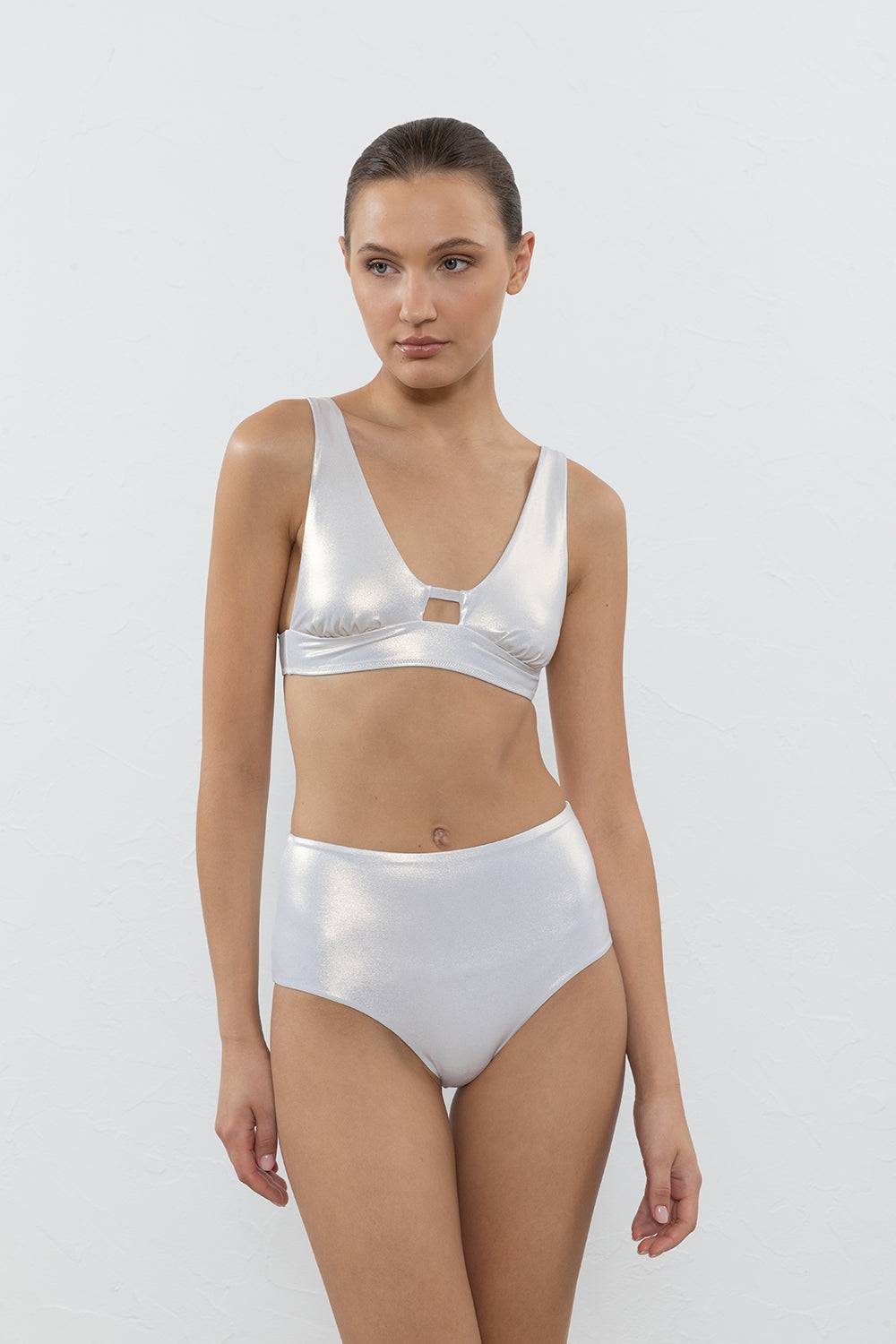 Peserico Costume con top a bralette e slip a vita alta