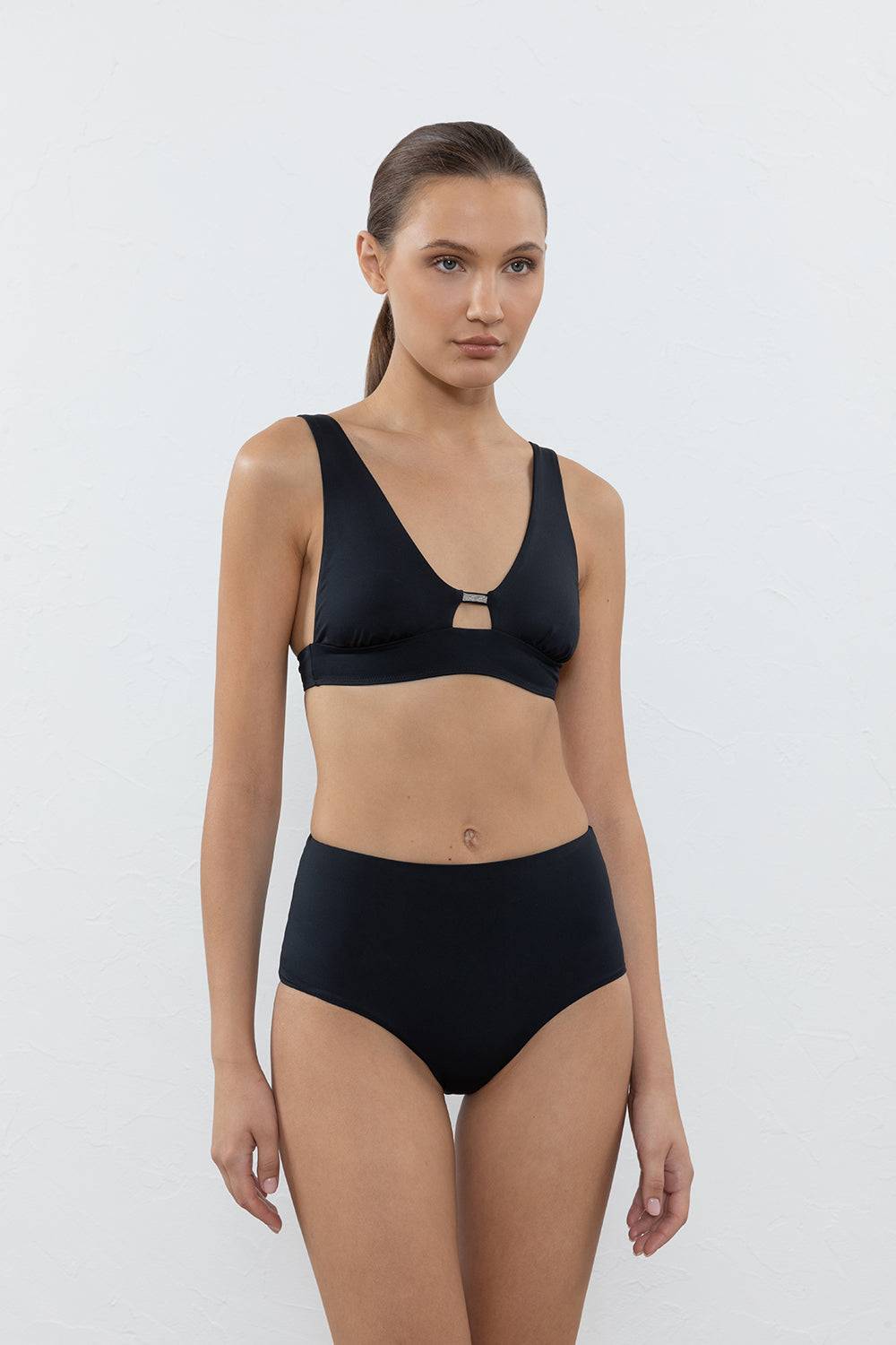 Peserico Costume con top a bralette e slip a vita alta