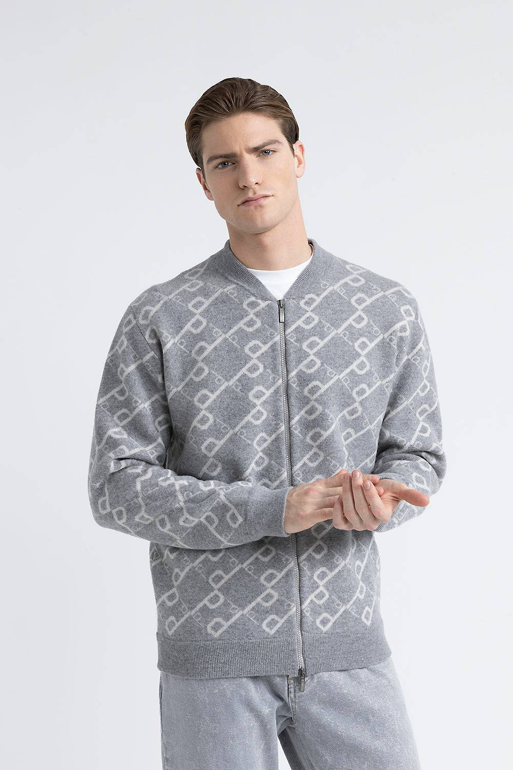 Peserico Felpa bomber in lana merinos extrafine e cashmere