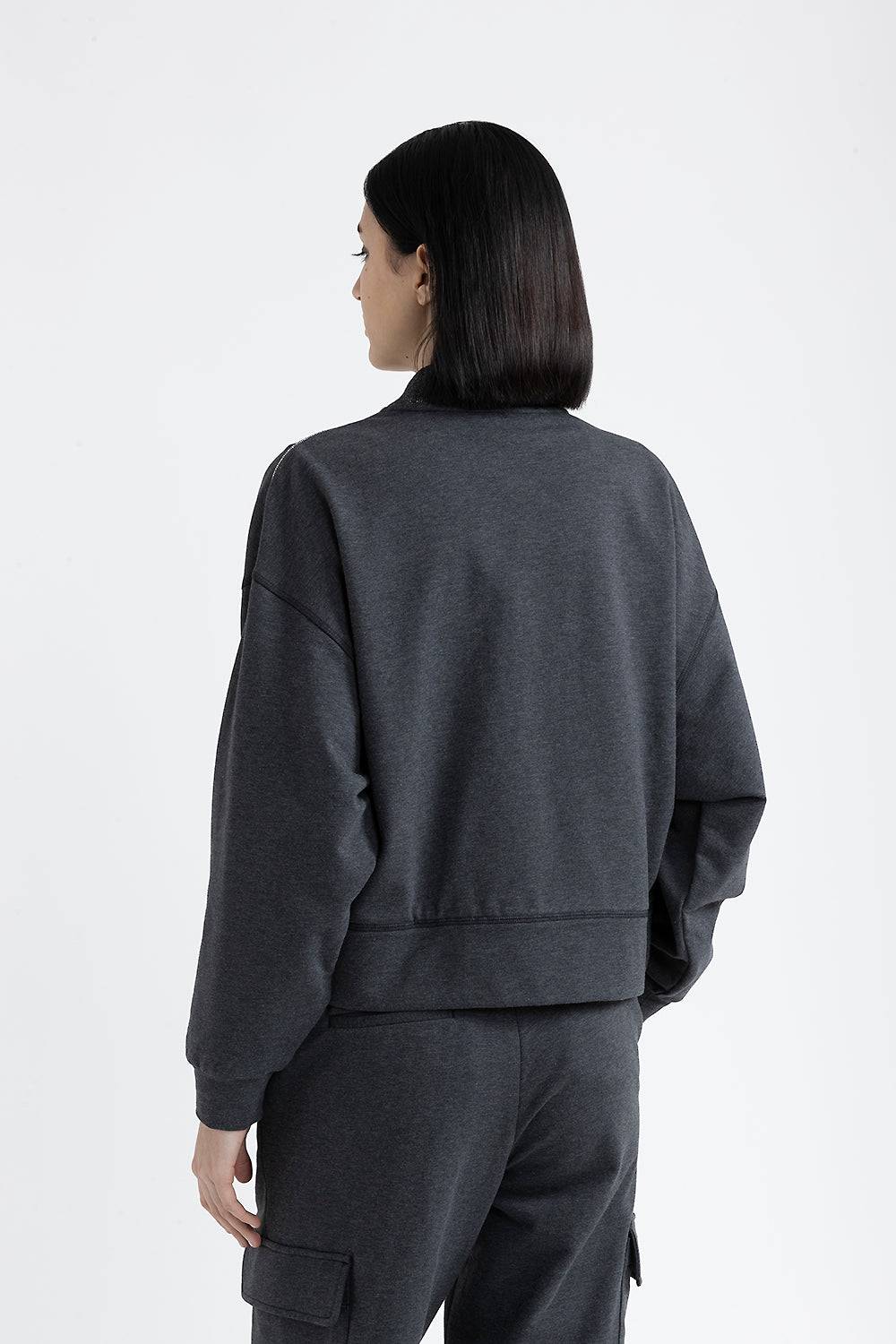 Peserico Felpa Di Cotone Stretch Smerigliata Con Punto Luce