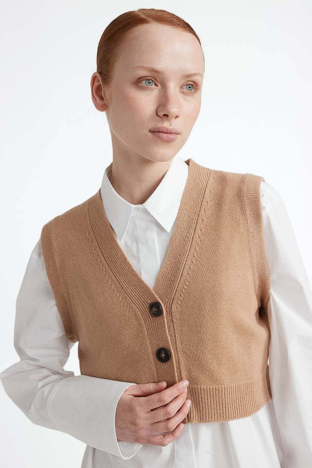 Peserico Gilet Con Bottoni Lana Merinos Extrafine E Cashmere