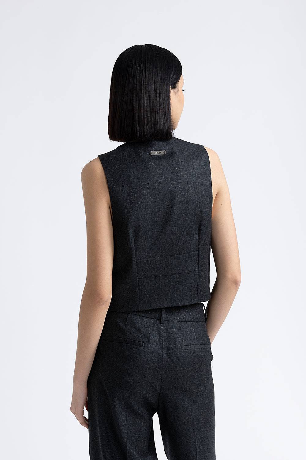 Peserico Gilet Di Flanella In Lana Lurex Con Punto Luce