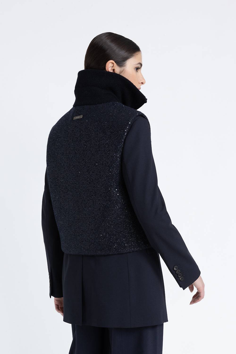 Peserico Gilet Imbottito In Panno Lurex Con Paillettes