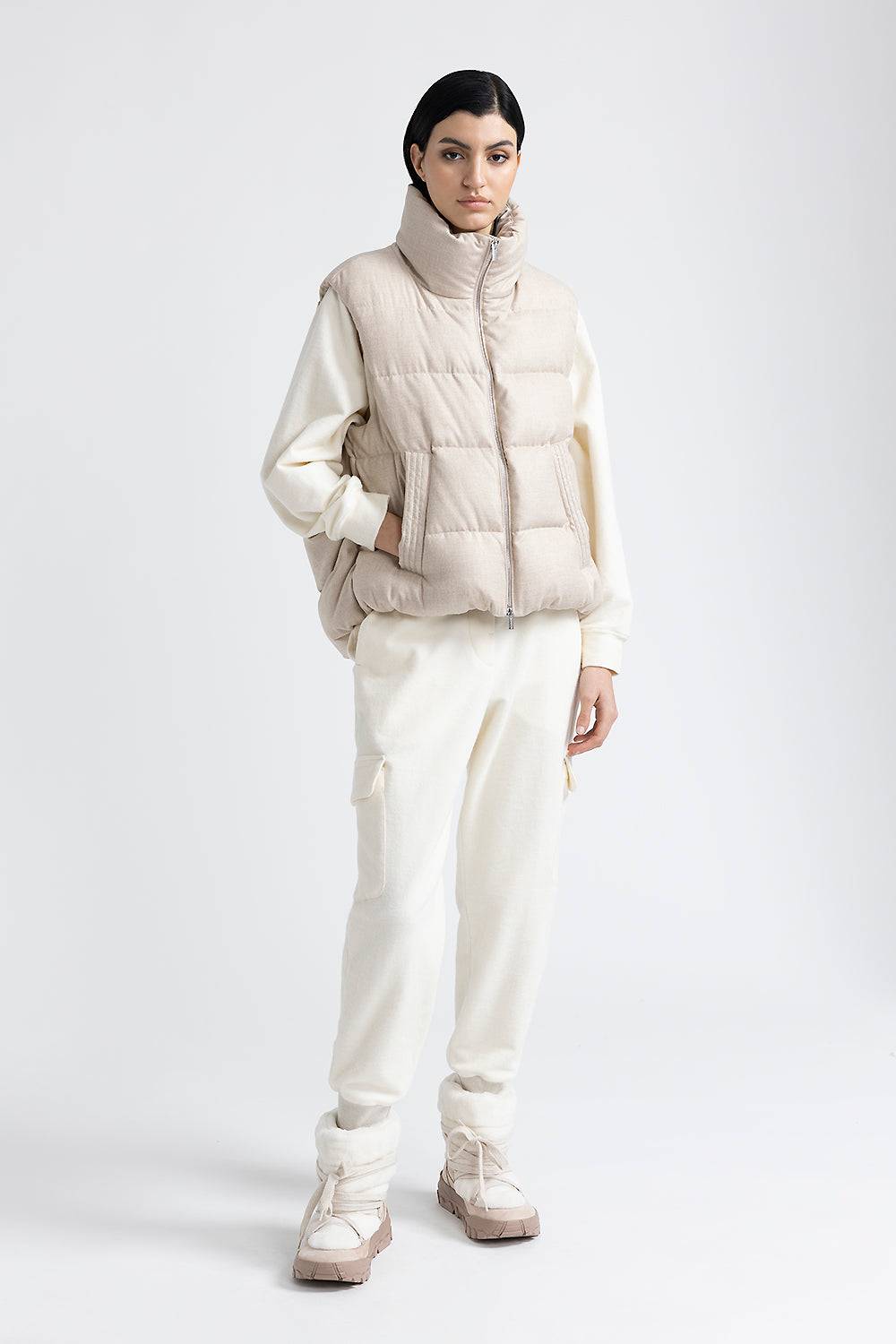 Peserico Gilet In Piuma D'oca E Flanellina In Poliviscosa