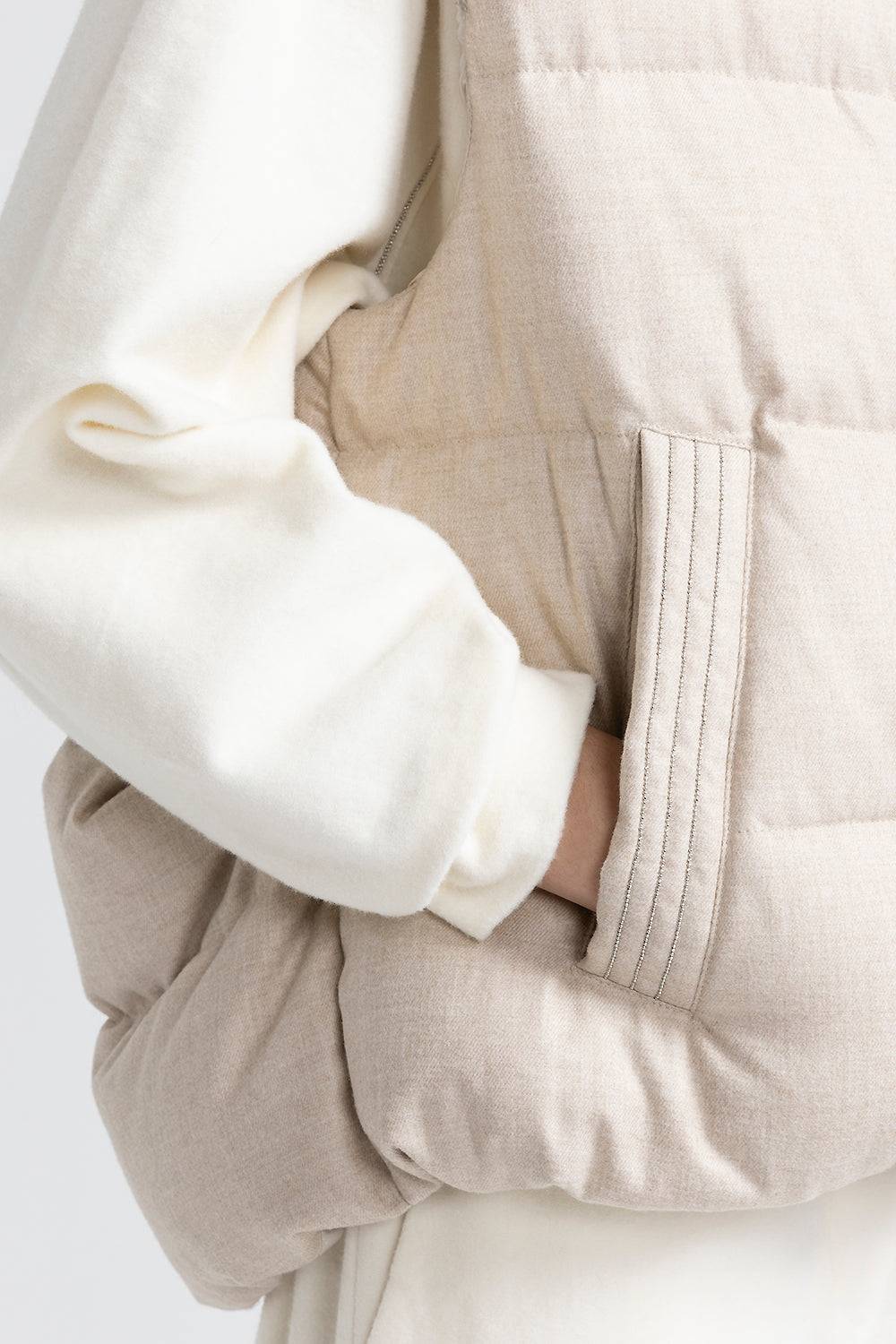 Peserico Gilet In Piuma D'oca E Flanellina In Poliviscosa