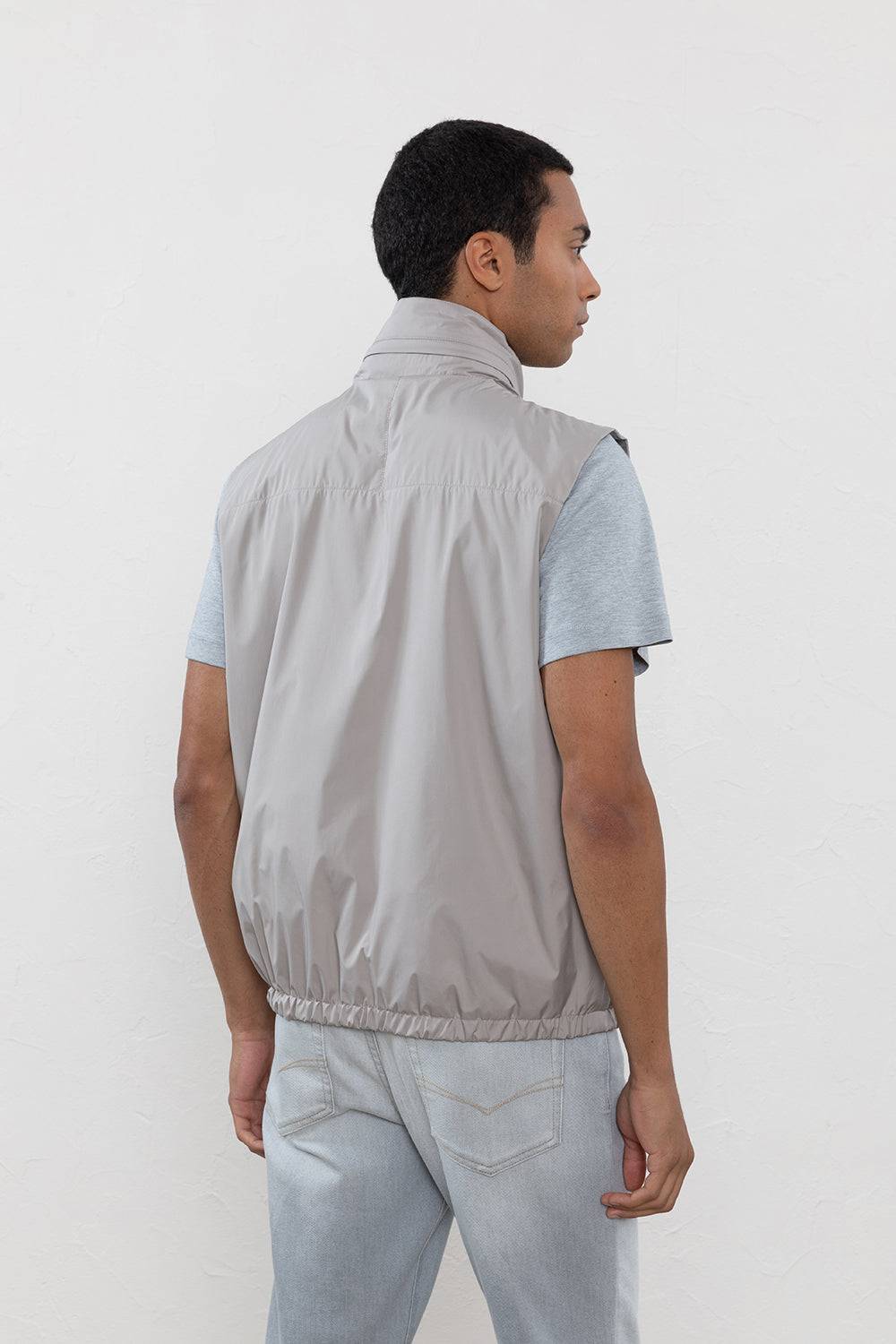 Peserico Gilet Reversibile In Microfibra Tecnica Con Jersey