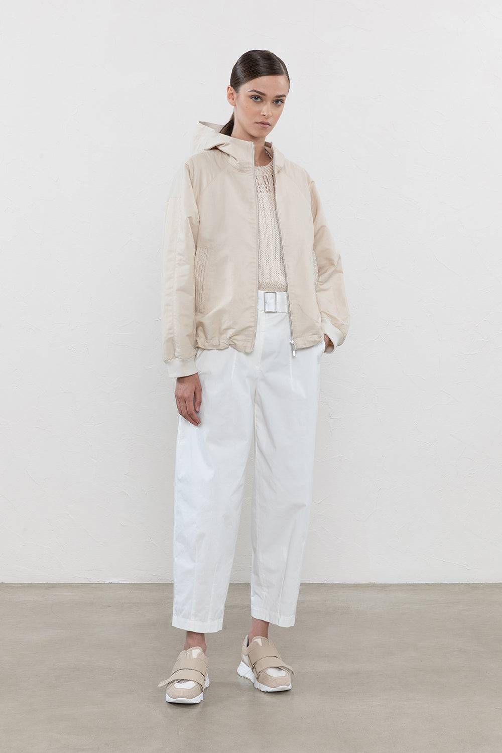 Peserico Giubbino In Leggero Twill Misto Lino Tecnico