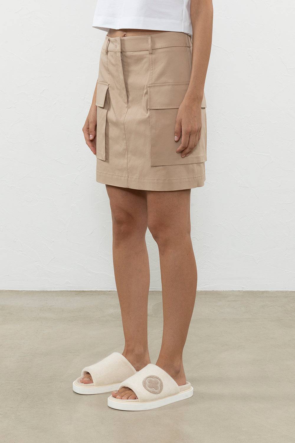 Peserico Gonna in gabardina leggera di cotone pettinato