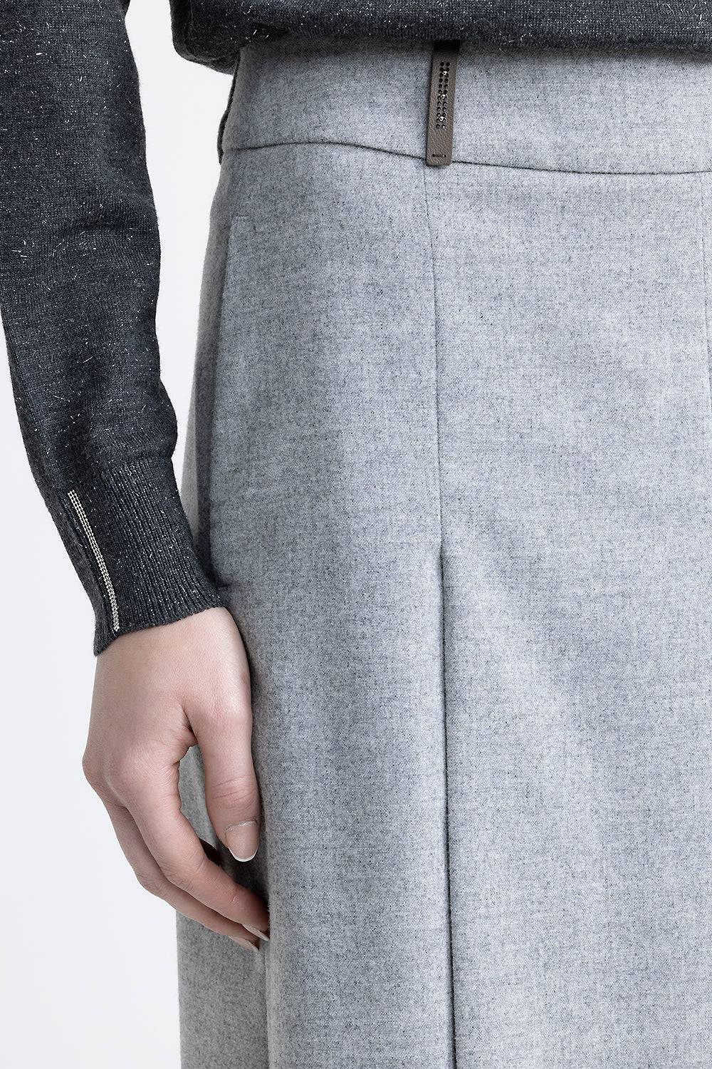 Peserico Gonna Pantalone In Flanella Leggera E Lana Viscosa