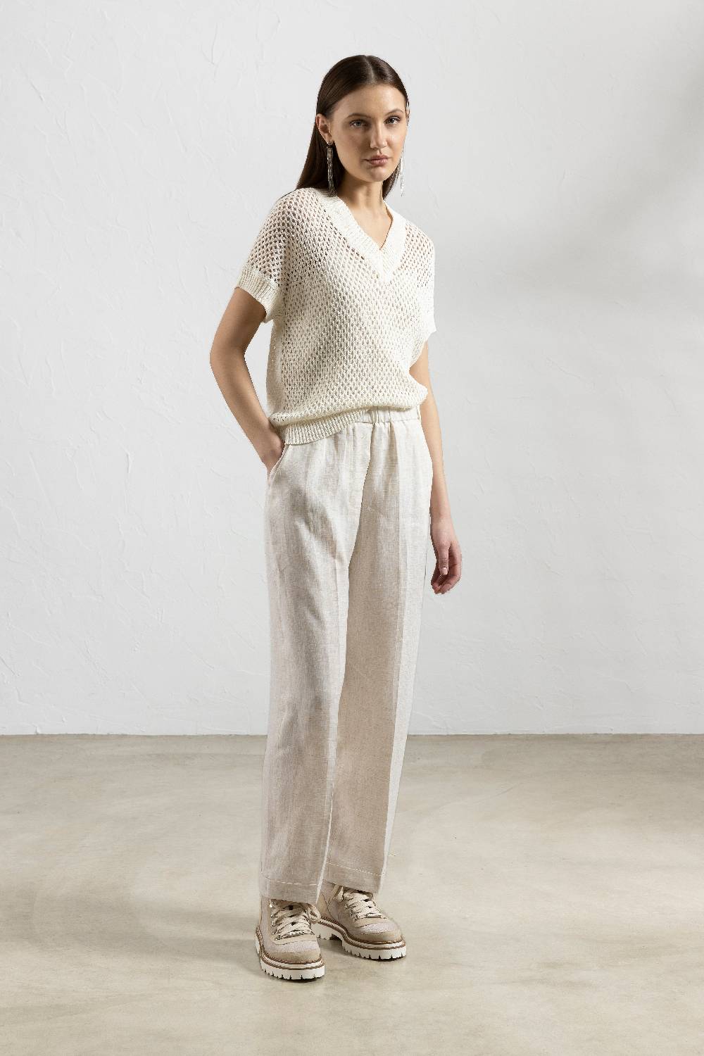 Peserico Maglia A Kimono In Cordonetto Di Puro Cotone E Micropaillettes