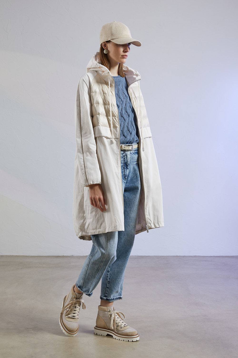 Peserico Maglia A Kimono In Filato Di Cotone Intrecciato A Losanga Con Micropaillettes