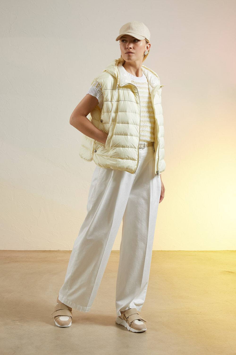 Peserico Maglia A Righe Traforate In Puro Cotone E Micro Paillettes