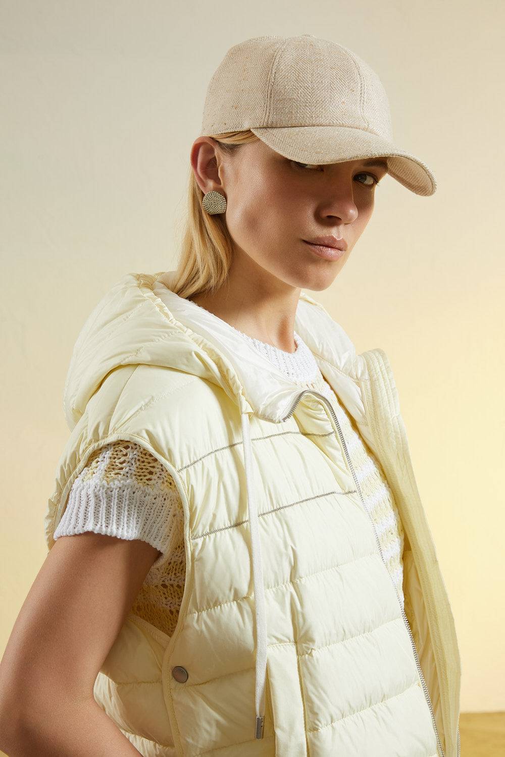 Peserico Maglia A Righe Traforate In Puro Cotone E Micro Paillettes