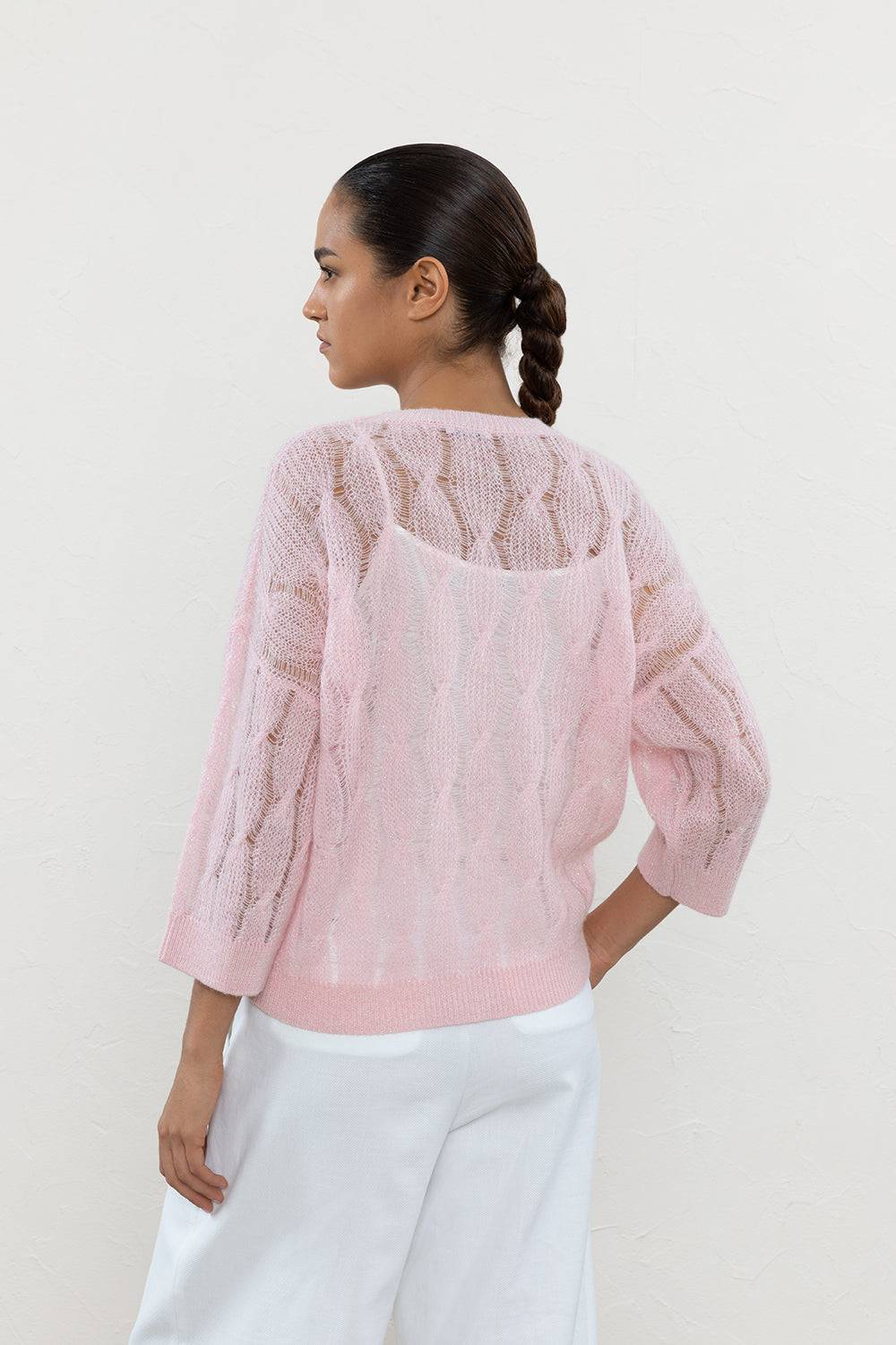 Peserico Maglia A Trecce In Alpaca Suri Misto Lana Vergine