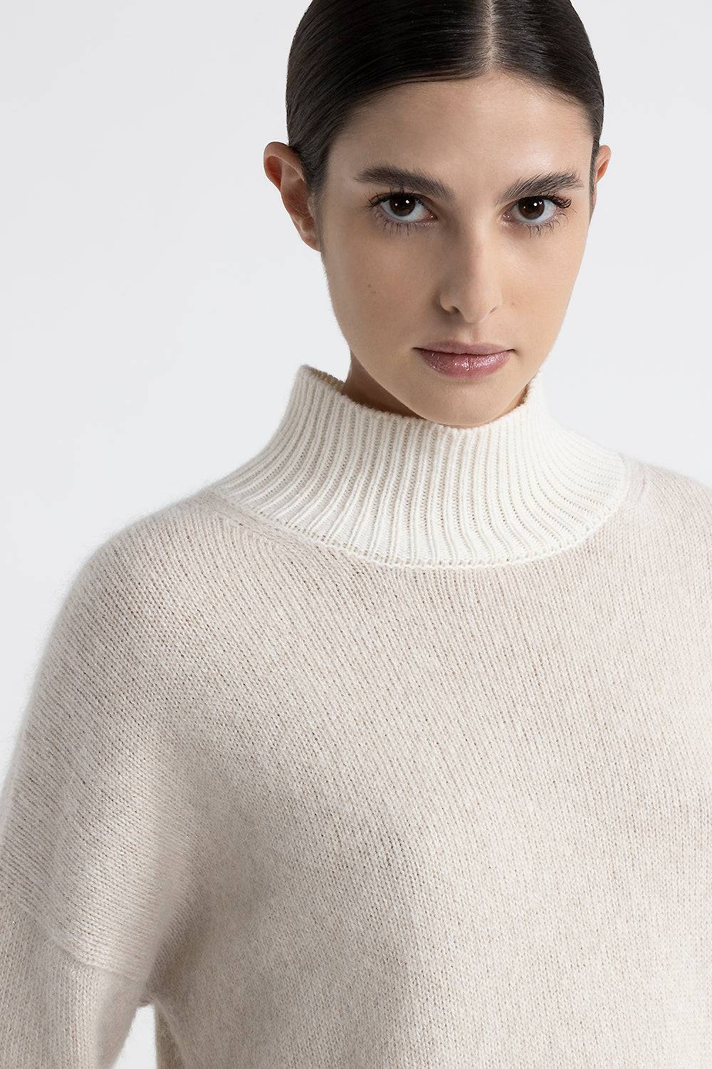 Peserico Maglia Collo Alto In Lana, Cashmere E Alpaca