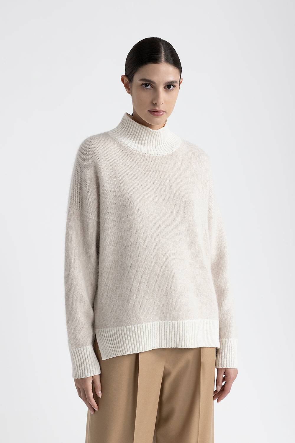 Peserico Maglia collo alto in lana, cashmere e alpaca