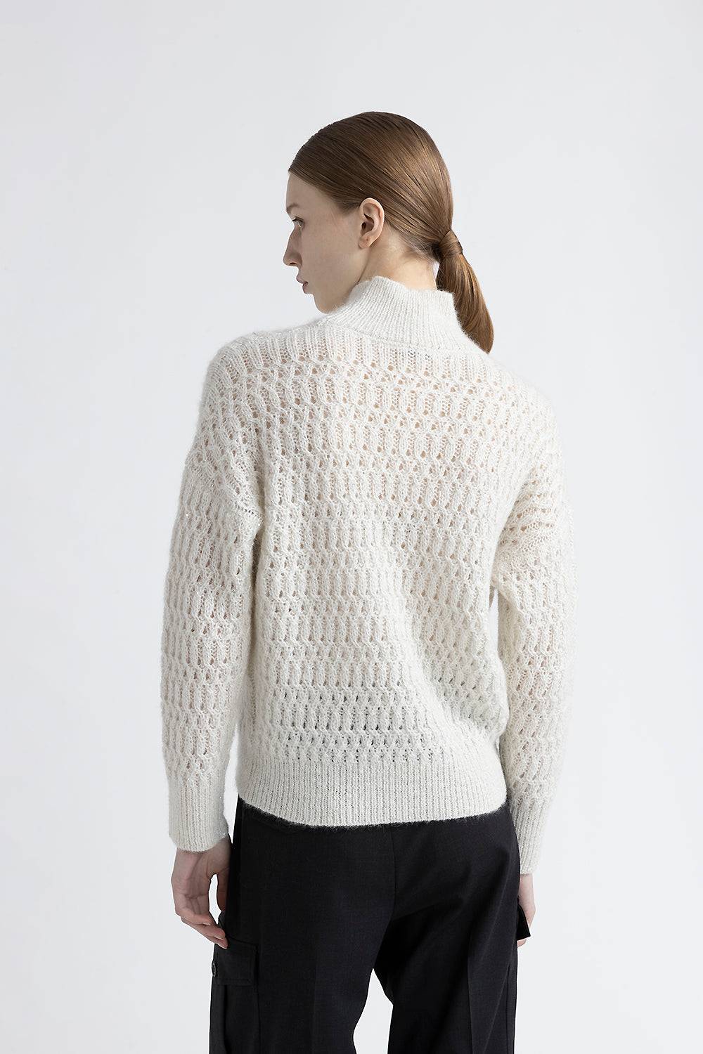 Peserico Maglia Collo Alto In Lana D'alpaca Intrecciata