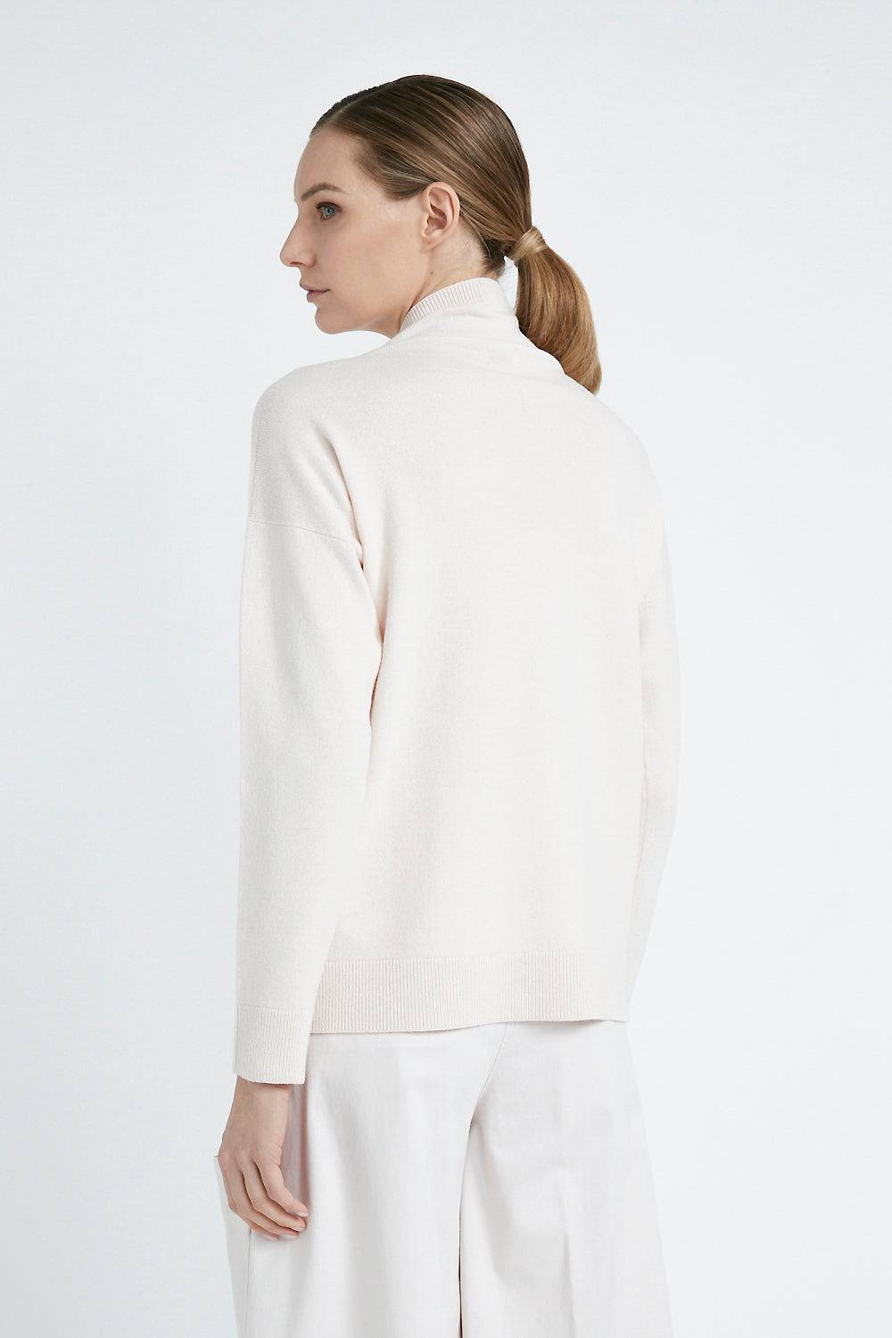 Peserico Maglia Collo Alto In Rasato Di Lana Seta Cashmere
