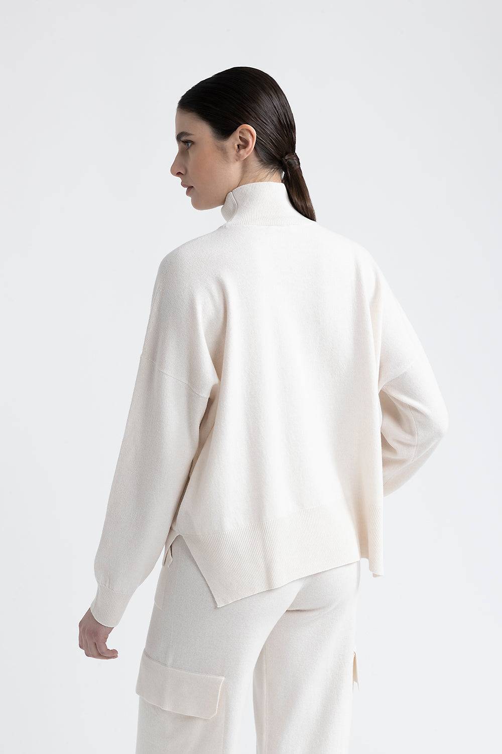 Peserico Maglia Con Collo A Lupetto In Lana, Seta E Cashmere
