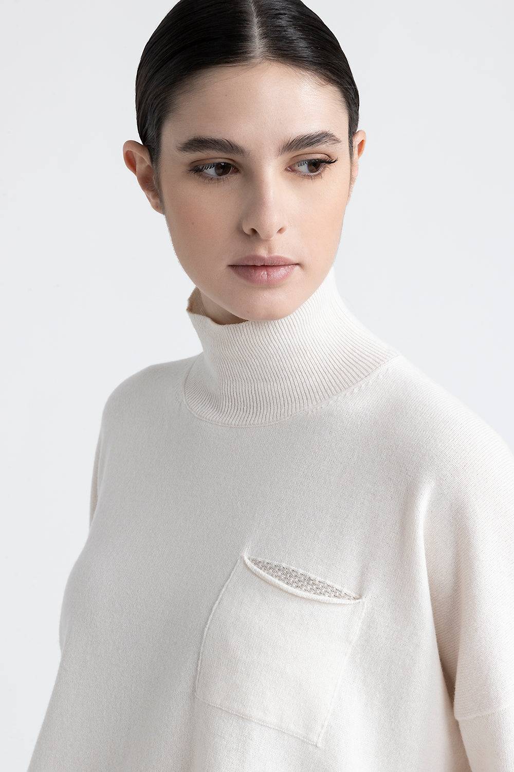 Peserico Maglia Con Collo A Lupetto In Lana, Seta E Cashmere