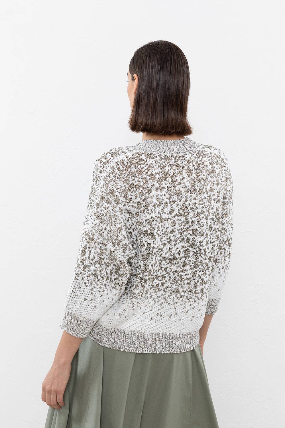 Peserico Maglia Con Lavorazione A Jacquard Sfumato In Cotone E Micro Paillettes