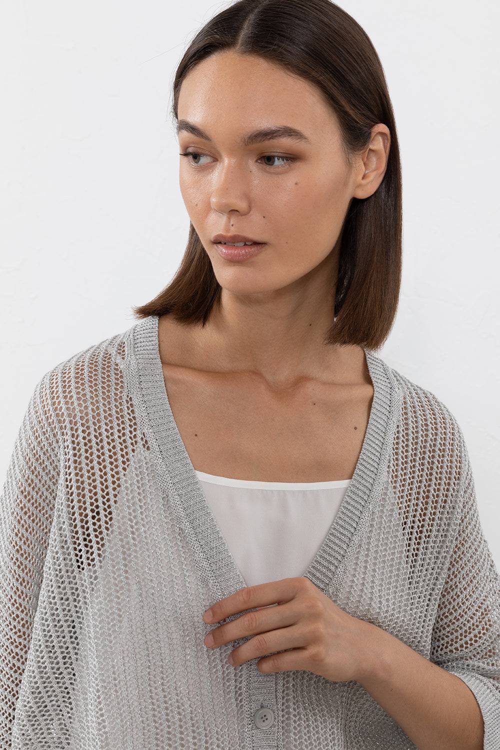 Peserico Maglia In Filato Di Lino Cotone Crepe E Lurex