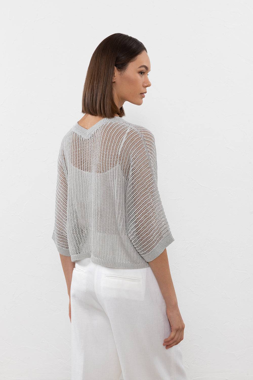 Peserico Maglia In Filato Di Lino Cotone Crepe E Lurex