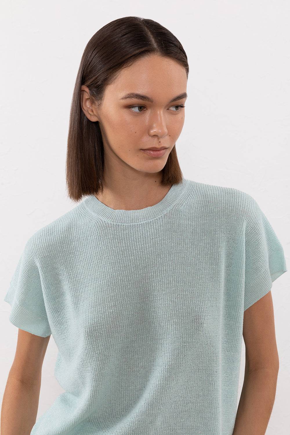 Peserico Maglia In Filato Di Lino Cotone Crepe E Lurex